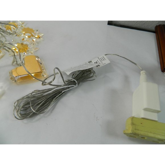 Ikea Lights String Amber Gold 10ft Hearts, Diamonds, Snowflakes, Circles Lucite - Picture 6 of 16